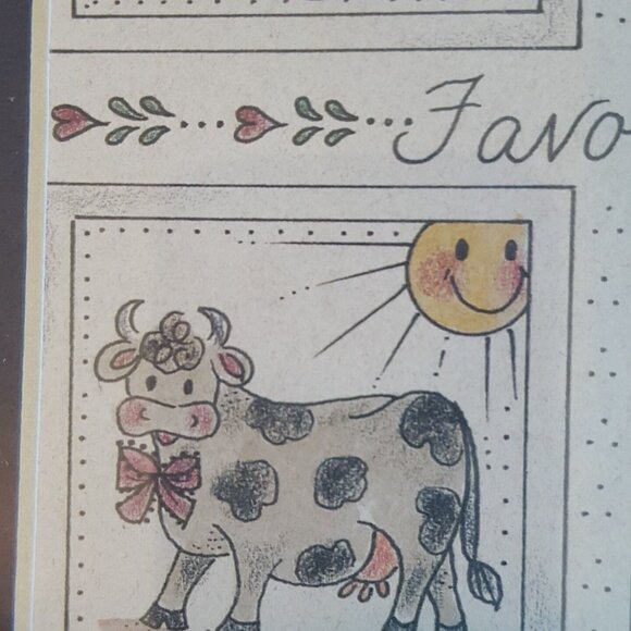 Country Wall Plaque Picture Matted Glass Angel Cat Cow Favorite Country Things - Picture 6 of 11